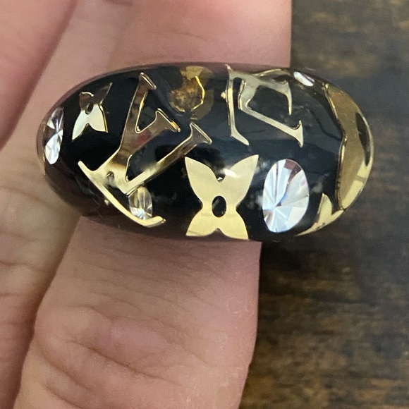 Louis Vuitton Inclusion ring, black and gold, size L - Picture 2 of 5
